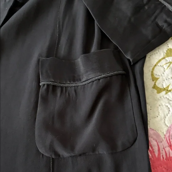 Vintage Women's Black Satin-Trim Blazer Jacket - Picture 7 of 11